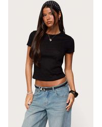 Edikted - Nikkey Semi Sheer T Shirt - Lyst