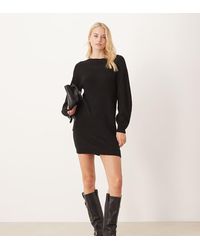 JDY Tall - Wide Neck Knitted Mini Jumper Dress - Lyst