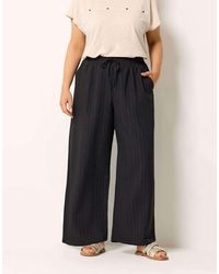 Yours Clothing - Wide Leg Textured Trousers - Lyst