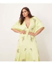 ARRANGE - Vestido De Tarde De Estilo Años 30 Moderno Con Adornos Florales De Curve - Lyst