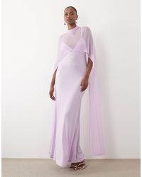 ASOS - Exaggerated Cape Maxi Dress - Lyst