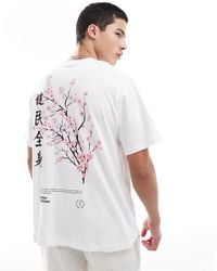 Jack & Jones - Oversized T-shirt With Japanese Blossom Print - Lyst