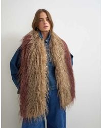 TOPSHOP - Sandy Wispy Faux Fur Scarf - Lyst