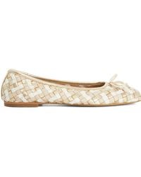 Dune - Standard Fit Leather Heat Woven Ballerina Shoes - Lyst