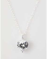 Lovisa - Sterling Cubic Zirconia Heart Necklace - Lyst