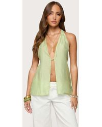 Edikted - Silky Look Split Front Halter Top - Lyst