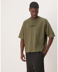 ASOS - Oversized Boxy Heavyweight T-shirt With Chest Print And Seam Detail - Lyst