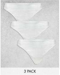 ASOS - Curve 3 Pack Ribbed Thongs - Lyst