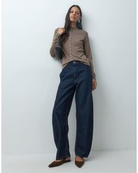 Mango - High Neck Knit Cardigan - Lyst