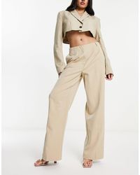 Vero Moda - Aware - pantaloni a fondo ampio sartoriali color pietra - Lyst