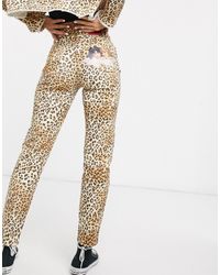 Fiorucci Leopard Print High Rise Tara Jeans-multi - Multicolour