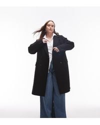 Mango - Curve Double Breasted Wool Coat - Lyst