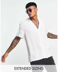 ASOS - Relaxed Fit Viscose Shirt With Low Revere Collar - Lyst