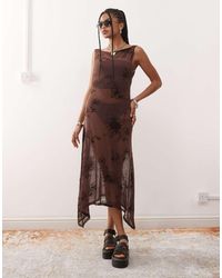 Collusion - Mesh Flocked Dress - Lyst