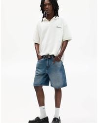 Pull&Bear - Polo en maille à slogan brodé - cassé - Lyst