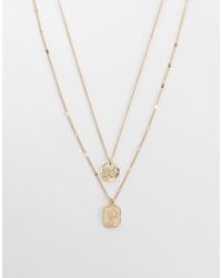 ASOS - 2 Pack Roman Pendant Necklace - Lyst