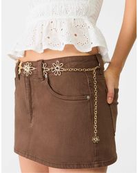 Stradivarius - Ceinture en métal à fleurs - doré - Lyst