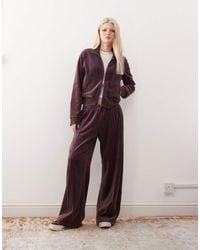 Weekday - Co-Ord Velvet Wide Leg Trousers - Lyst