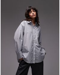 ASOS - Oversized Shirt With Pleat - Lyst