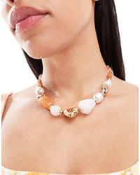 ASOS - Limited Edition Necklace With Semi Precious Stone Design - Lyst