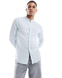 Only & Sons - Camicia Con Collo Serafino Chiaro - Lyst
