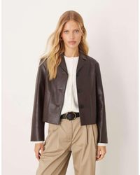 Mango - Faux Leather Short Jacket - Lyst