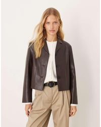 Mango - Kort Jack Van Imitatieleer - Lyst