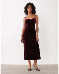 New Look - Velvet Strappy Midi Dress - Lyst