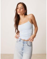 ASOS - Fitted Ruched Side Cami Top With Spaghetti Straps - Lyst