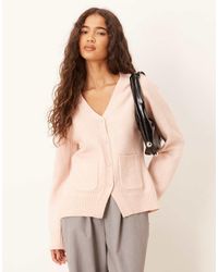 ASOS - Waisted V Neck Cardigan With Pocket Detail - Lyst