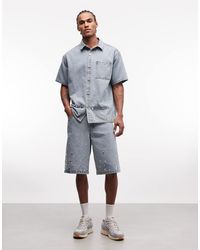 Liquor N Poker - Rhinestone Embellished Denim Jorts Co-ord - Lyst