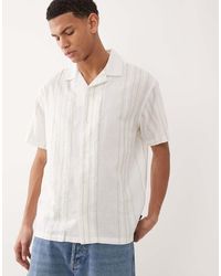 Jack & Jones - Premium Overhemd Van Linnenmix Met Korte Mouwen En Groene Strepen - Lyst
