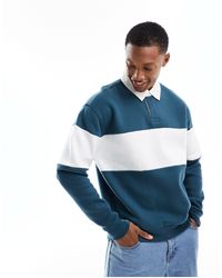 Hollister - Chest Stripe Relaxed Fit Rugby Sweatshirt - Lyst