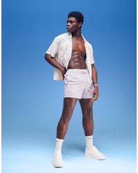 ASOS - Korte Zwemshort Van Seersucker - Lyst