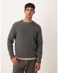 Mango - Wool Mix Relaxed Fit Ribbed Sweater - Lyst