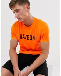 Brave Soul Slogan Neon T-shirt - Orange