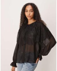 Glamorous - Lace Detail Cape Blouse - Lyst