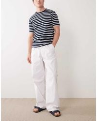 ASOS - baggy Fit Linen Blend Pants - Lyst