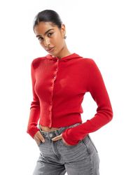 Wednesday's Girl - Cárdigan Abotonado Con Capucha De Punto De - Lyst