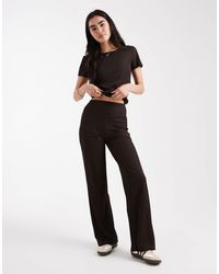 ONLY - Active Wide Leg Ribbed Trousers Co-Ord - Lyst