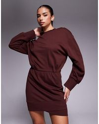 ASOS - Cotton Wrap Over Mini Sweat Dress - Lyst