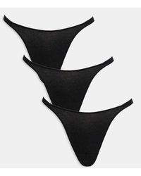 ASOS - 3 Pack Cotton Tanga Lingerie Thong - Lyst