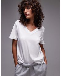 SELECTED - Femme - t-shirt manches courtes à col en v - Lyst
