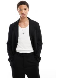 AllSaints - Helm Structured Jersey Suit Blazer - Lyst