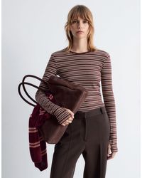 & Other Stories - Top manches longues en coton majoritaire à rayures avec ouvertures pour les pouces - Lyst