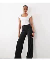 4505 - Pantalones De Danza Negros De Pernera Ancha Y Talle Alto De Tejido Suave Icon De Tall - Lyst