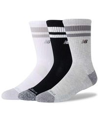 New Balance - Active Premium Stripe Crew Socks 3 Pack - Lyst