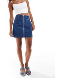 Nobody's Child - Dalston Denim Mini Skirt With Zip Detail - Lyst