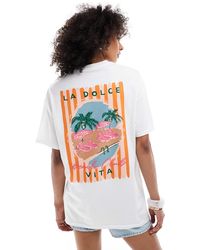 Miss Selfridge - Dolce Vita Summer Graphic Tee - Lyst
