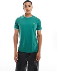 Fred Perry - T-shirt avec bord double rayure - Lyst